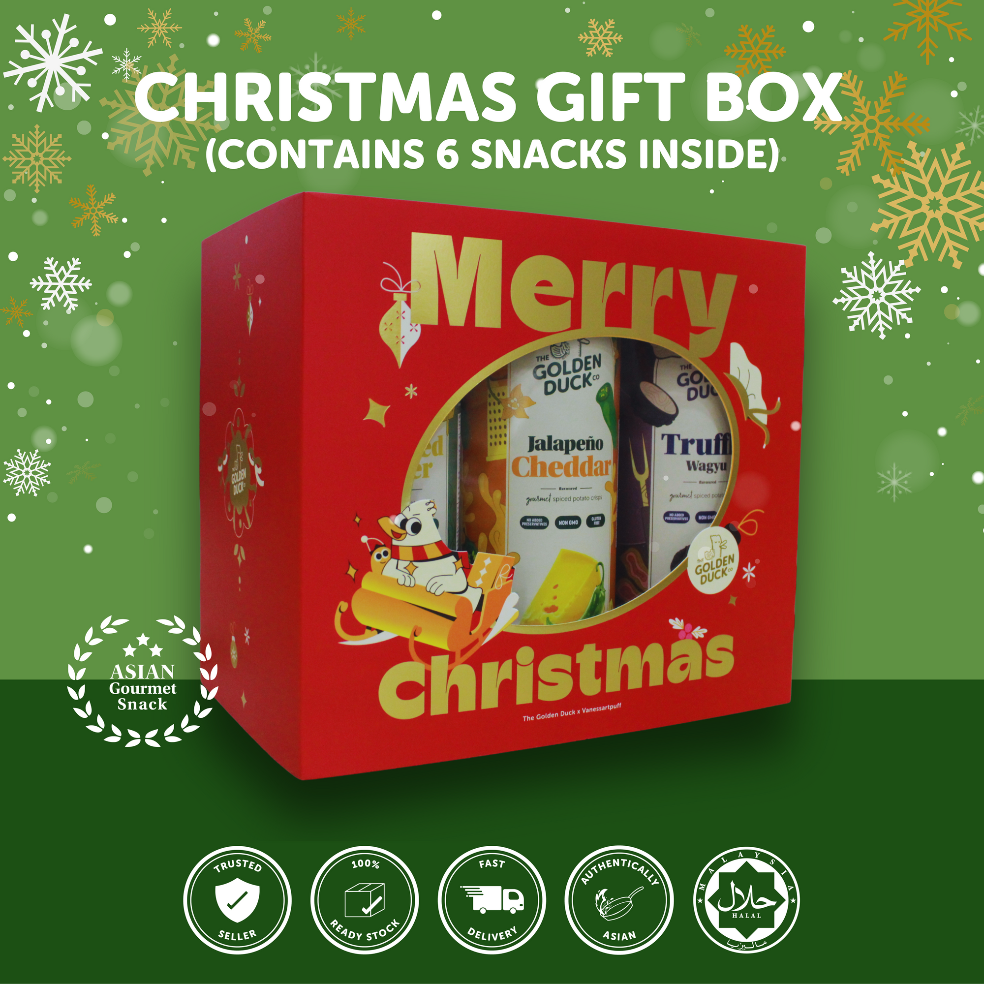 Santa's Favourite Snack Stash: The Golden Duck Christmas Gift Box