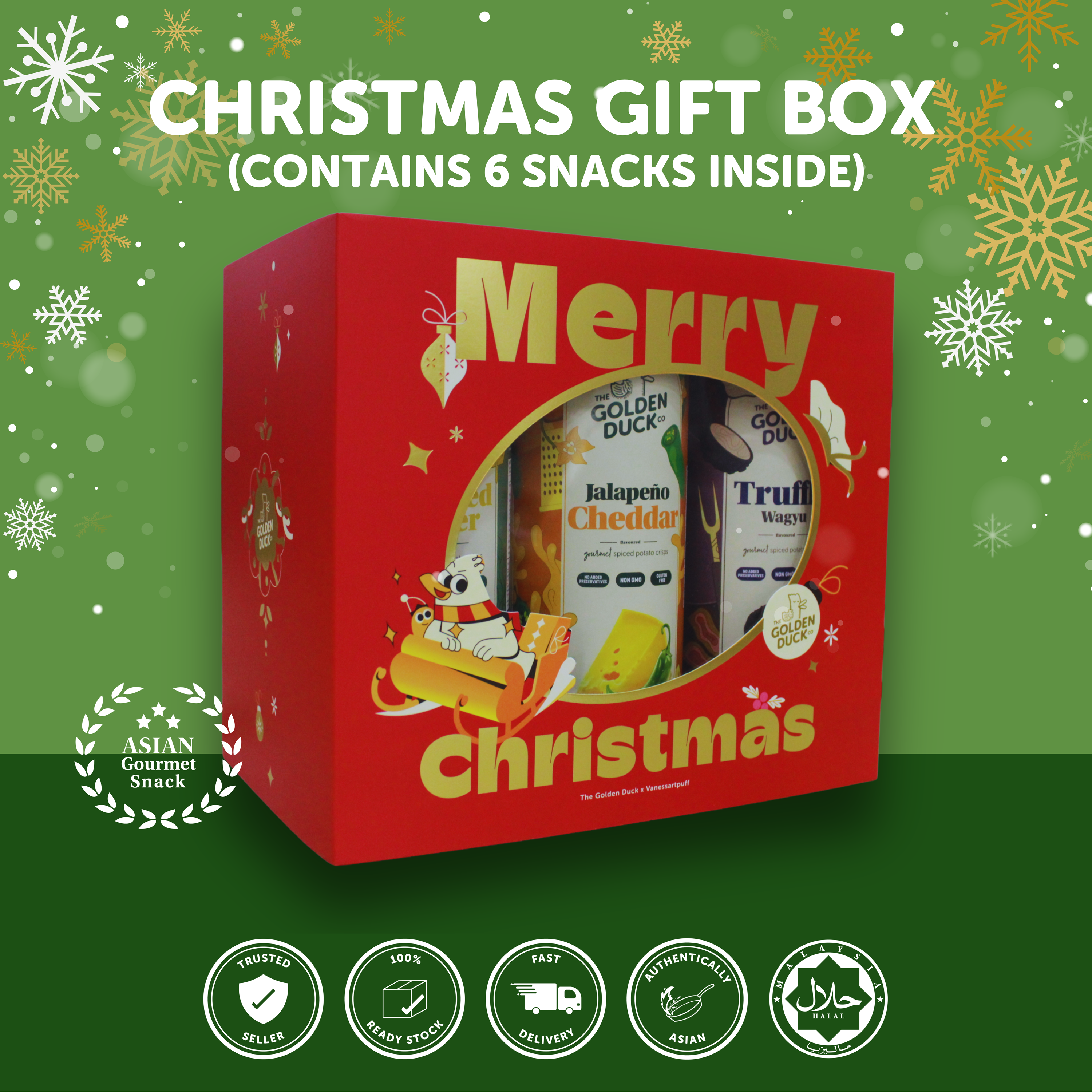Santa's Favourite Snack Stash: The Golden Duck Christmas Gift Box