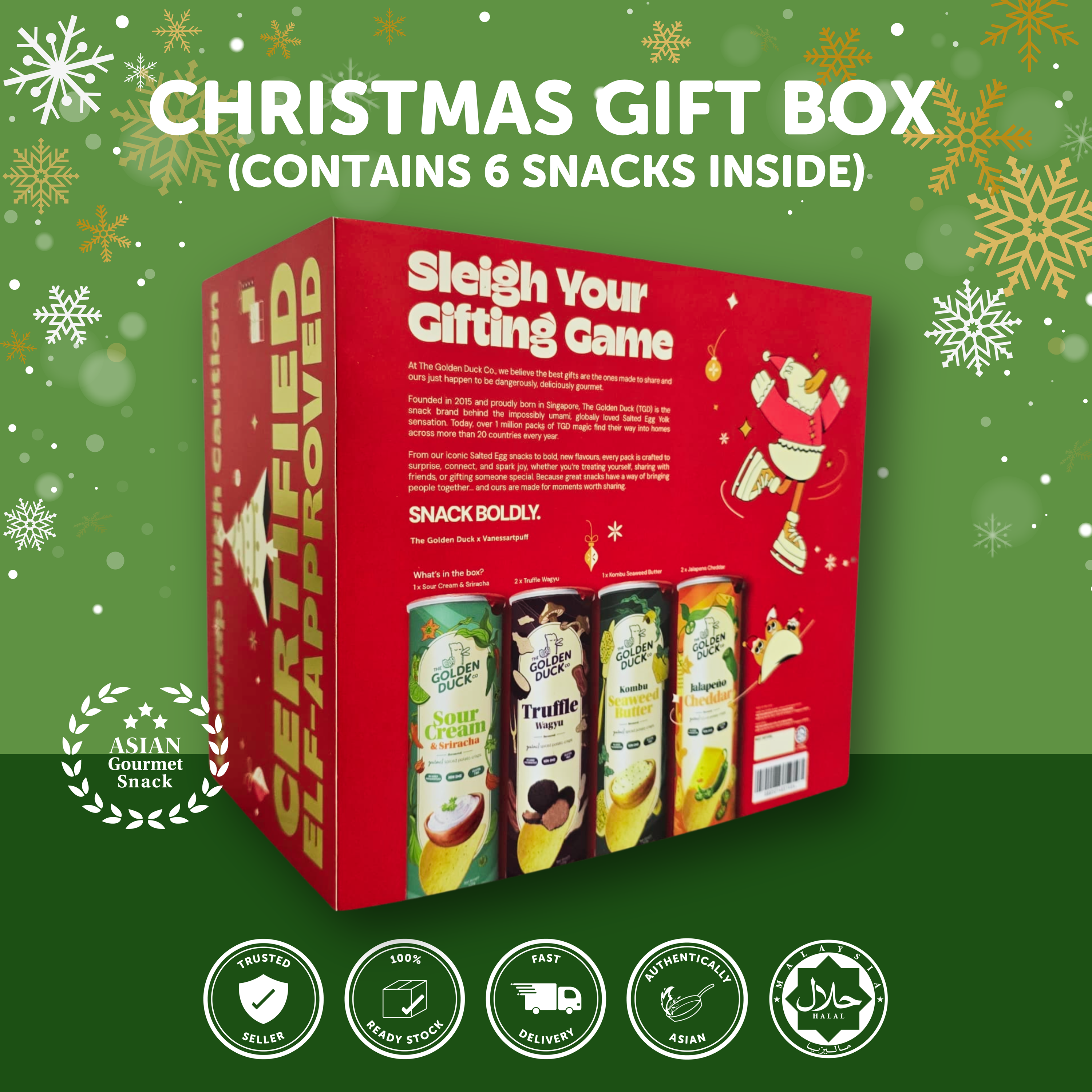 Santa's Favourite Snack Stash: The Golden Duck Christmas Gift Box